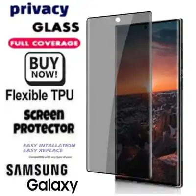For Samsung  S22 S21 S20 S10 S9 Privacy Anti-Spy Flexible Glass Screen Protector • £4.89