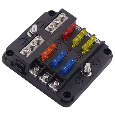 WUPP 12 Volt Fuse Block Waterproof Boat Fuse Panel With LED Warning Indicator D • $16.11