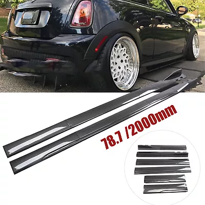 Carbon Fiber Side+Skirt Rocker Panel Splitter Lip For Mini Cooper S R53 R56 • $79.99