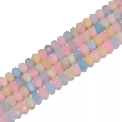 Morganite Faceted Rondelle Beads Size 4x6mm 15.5'' Strand (4x6mm) • $15.29