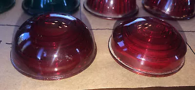 2 Vintage Red Glass Domed Lens Car Truck Light: 21 Of 25 • $34.17