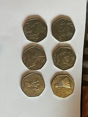 Set Of 6 Olympic 50 Pence Coins  • £10