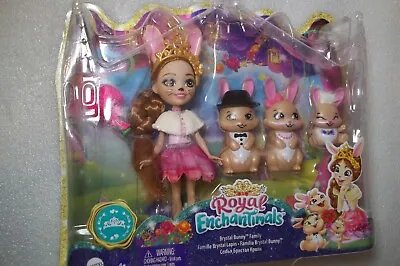 Royal Enchantimals Brystal Bunny Doll Family With 3 Rabbit Figures 2020 • $16.99