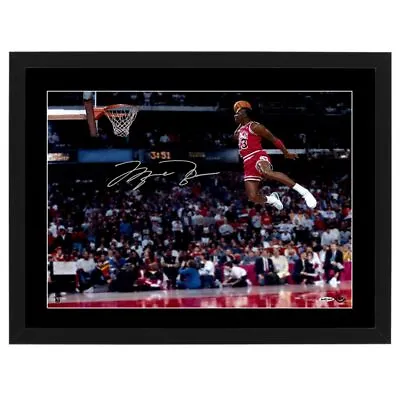 Michael Jordan Dunk Bulls Signed Framed Poster Curry Kobe Basketball Memorabilia • $79