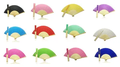 £2.49 • Buy Foldable Hand Held Bamboo And Wooden Fan - Summer, Wedding, Chinese