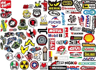 80Pcs Vinyl JDM Stickers Pack Racing Motorcycle Motocross Helmet UTV ATV Decals • $8.99