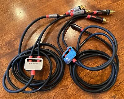 2 Genuine Monster Cable ICable 1000 Home Audio 3.5 MINI TO RCA IPod IPhone  7FT • $19