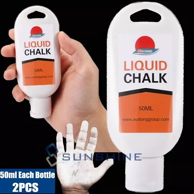 $12.73 • Buy 2x 50mL Liquid Chalk Gym Lifting Power Grip Climbing Straps Dries In Seconds 