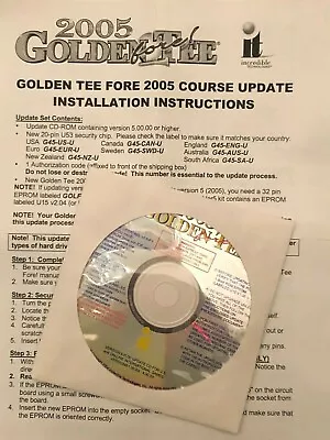 Golden Tee Fore Arcade 2005 Update Software And Instructions • $4.75