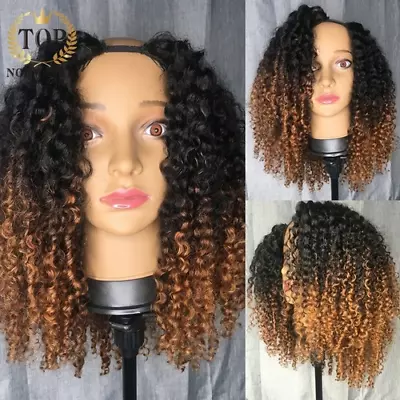 200% U Part Bob Wig Deep Curly Human Hair Wig Ombre Color Human Hair Glueless • £139.98