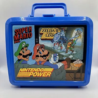 VTG Aladdin 1989 Nintendo Power Super Mario Bros Zelda 2 Blue Lunchbox • $20
