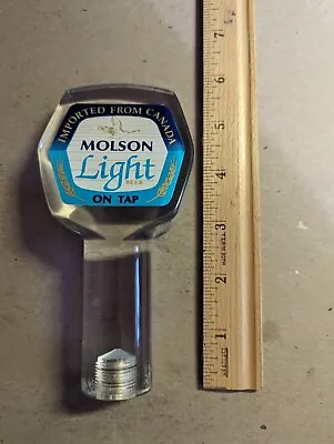 Vintage Acrylic Clear Molson Light Beer Tap Handle 5.5 In Man Cave Shift Knob • $14.99