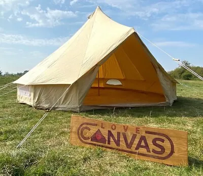 £225 • Buy USED - 5m Cotton Canvas Bell Tent - Zipped In Groundsheet
