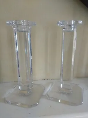 Pair Jasper Conran For Stuart Crystal 8  Candlesticks • £85