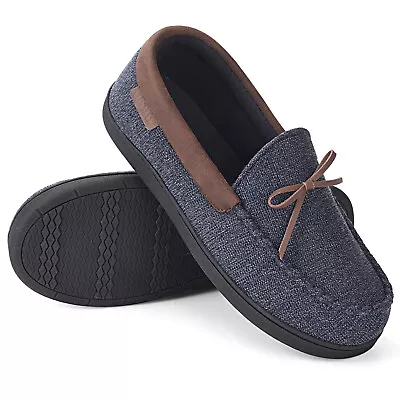 VONMAY Men's Cozy Moccasin Slippers Memory Foam Microfiber Lined Outdoor Shoes  • $19.19