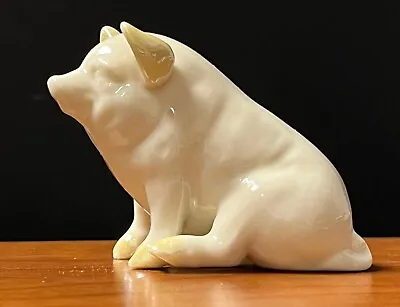 Antique Belleek Porcelain China Pig ~3rd Stamp~ Collectible Figurine 1926-1946 • $65