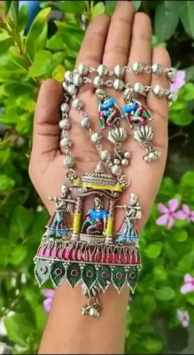 $16.59 • Buy Silver Oxidized Traditional Bollywood Indian Jhumka Earring Necklace Jewelry Set