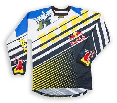 Kini Red Bull Vintage MX Riding Shirt - Yellow/Blue • $31.57