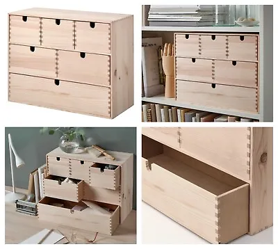 Ikea Moppe Mini Wooden Chest Of 6 DrawersMulti UseStorage Boxes (42x18x32cm) • £42.22