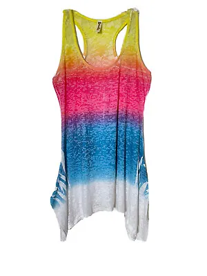 Shoreline Burnout W/ Lace Swim Cover Up Tunic Shirt Top Womens Size Small Medium • $15.19