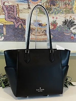 Kate Spade Madison Laptop Tote Shoulder Bag Carryall Black Leather Office School • $288.72