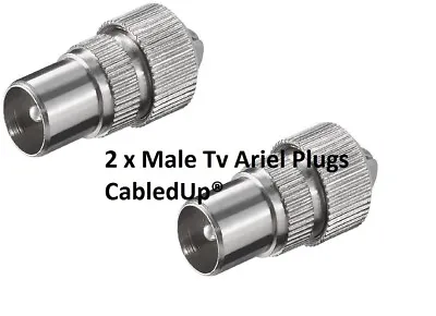 2  Male Tv Coax Ariel Connector Plugs Tv Aerial For Cable Lead  • £2.85