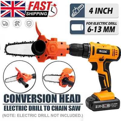 £13.99 • Buy Portable Conversion Head Electric Drill To Chain Saw Attachment Woodworking ?UK