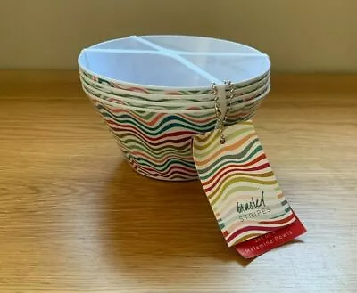 £7.95 • Buy 4 X Summit Multi Colour Waves Bowl 15 Cm Melamine Camping Tableware Snack Cereal