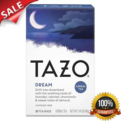 £6.40 • Buy TAZO Dream Herbal Tea, Caffeine-Free, Bed Night Time Tea Bags 20 Count NEW