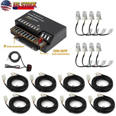 160W 8 HID Bulbs Strobe Lights Kit Hide-A-Way Emergency Hazard Warning Headlight • $88.89