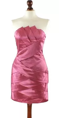 Jarlo City Lights Short Length Cocktail Party Dress Pink Size S/M UK 8-10 • £16.95