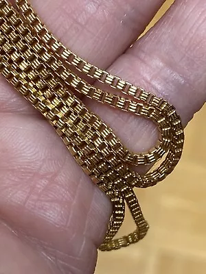 Antique VTG 1/20 12K G.F. Gold Filled 24” Ribbed Box Chain Necklace 8gr • $29.99