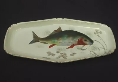 Antique Royal Bonn Franz Anton Mehlem Fish Serving Platter Tray Ca. 1900 Germany • $35