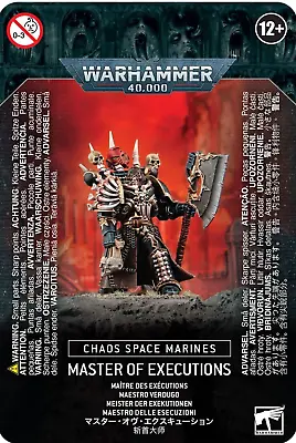 Warhammer 40k Chaos Space Marines: Master Of Executions • NIB 43-44 Black Legion • $28.47