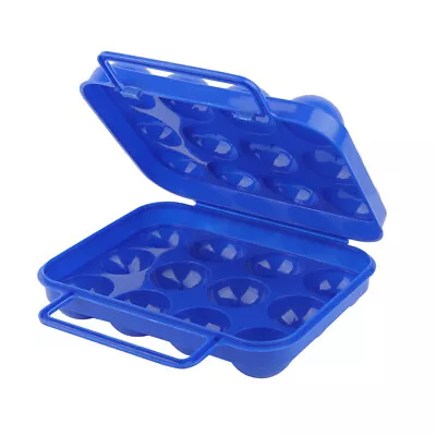(blue)Double Side Plastic Egg Tray Storage Box Case Holder Container With MA • £15.39