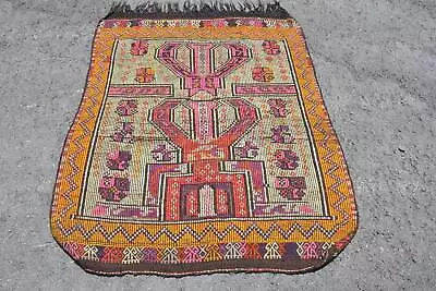 Moroccan Rug Turkish Rug Vintage Rugs Kilim Colorful Rugs Entry Rugs • $134.64