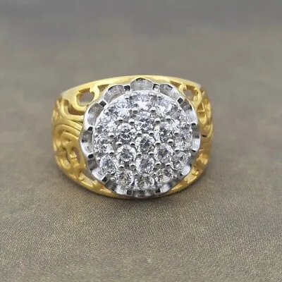 Men's 2.50CT Fancy Kentucky Cluster Created Diamond Wedding Ring In 925 Silver • $88.45