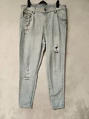 Zulu & Zephyr Womens Jeans Size 10 Blue Denim 100% Cotton Distressed (3503) • $44.95
