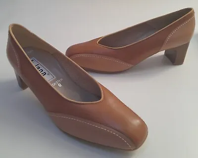 Jana Women's Brown Leather Shoe Size 6 1/2 Width G Excellent Condition • £11