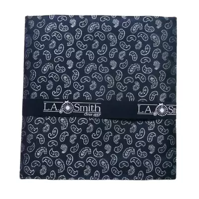 Hanky Pocket Square Handkerchief Hankies By Lloyd Attree & Smith Navy Paisley • £6.99