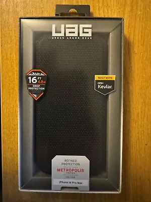 UAG Metropolis Tough Folio Case For  IPhone 14 Pro Max -Made With Kevlar- Black • £30
