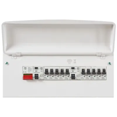 10 Way 63A RCD Consumer Unit With 10 X MCBs • £81.60