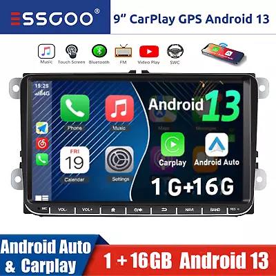 For VW Volkswagen Jetta Passat 9  GPS Android 13 Car Stereo Radio Apple Carplay • $94.59