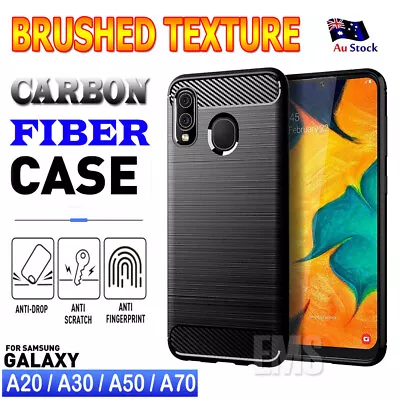 $5.99 • Buy For Samsung Galaxy A20 A30 A50 A8 Shockproof Heavy Duty Carbon Slim Case Cover
