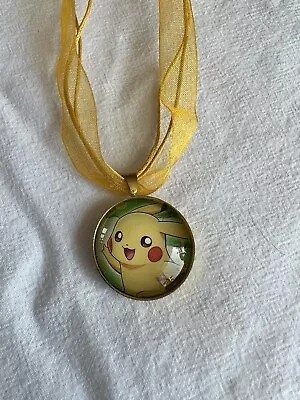 £6 • Buy PIKACHU Pokemon Pendant Necklace Ribbon With Clasp Yellow