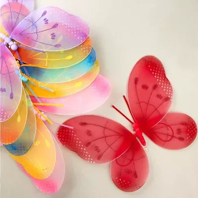 LAST ONE - New Multicolor Large 19  Butterfly Wings With Elastic Bands Lot Of 6 • $17.95