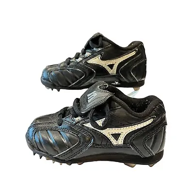 Toddler Size 10C Mizuno Kids Girls Boys Baseball Soccer Cleats Shoes Black • $24.95