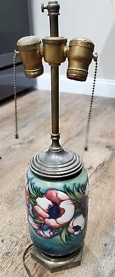 Signed William Moorcroft Arts & Crafts Hand Painted Art Pottery Lamp Old Vtg  • $950