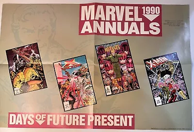 Vtg Original 1990 Marvel Annuals Promo Poster -Days Of Future Presents Comics  • $14