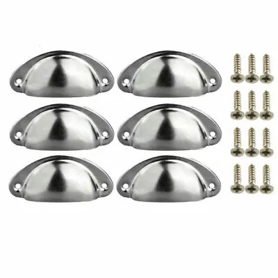 £3.99 • Buy 6/12Pcs Cup Pull Shell Handles Half Moon Kitchen Cupboard Cabinet Door Draw Knob
